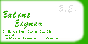 balint eigner business card